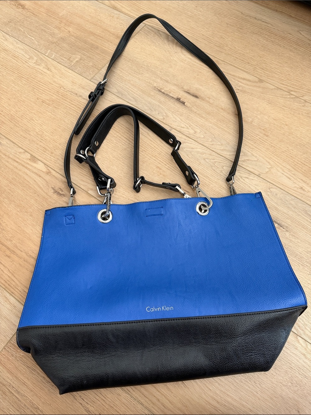 Calvin Klein Blue and Black Colorblock Tote
